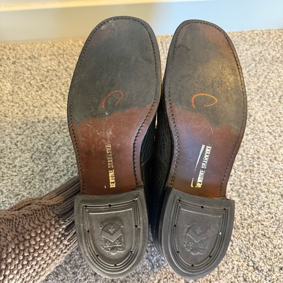 Vtg Stuart McGuire Black Genuine Sharkskin Leather Dress Loafers Men 485 US 8.5 main image 10